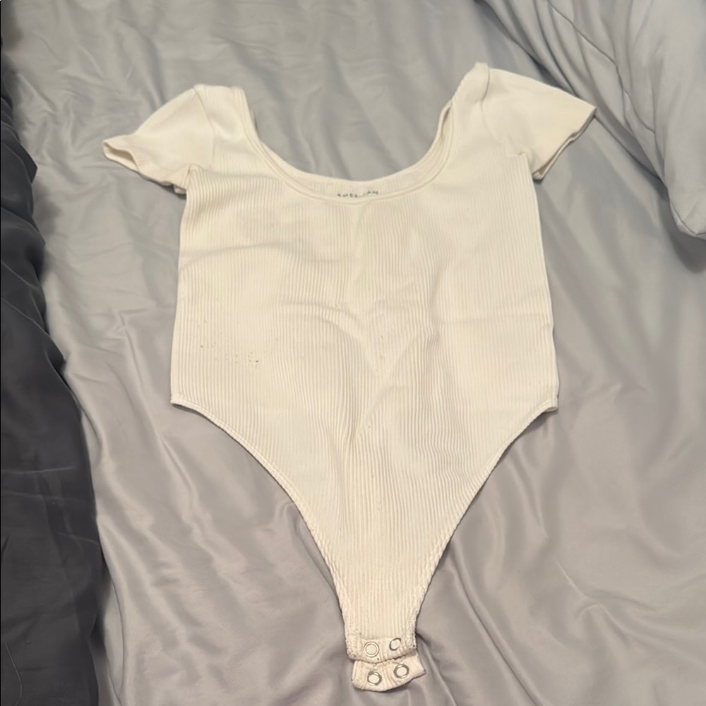 White Ribbed Body Suit